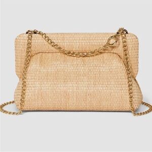 Elegant Tan Woven Clutch